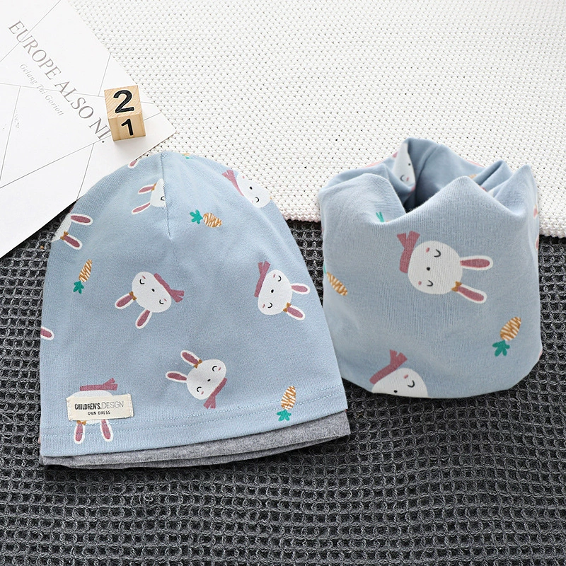 Demi-season kids' cotton set with scarf in Korean style, 2-8y, 48-54cm, multi-color options