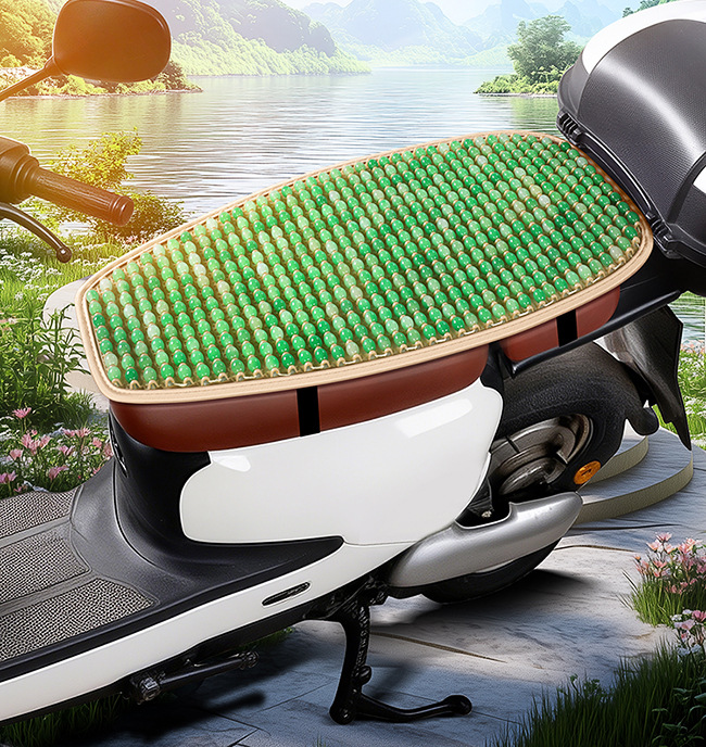 Electric Vehicle Resin Jade Sun Protection Mat Waterproof Heat Insulation Rainproof Seat Cushion Scooter Motorcycle Summer Sun Protection Seat Cushion