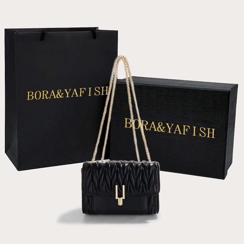Black Kuala Lumpur Chain Small Shoulder Bag Is Popular This Year, Super Hot Folding Small Bag for Women 2022 New Crossbody Square Bag