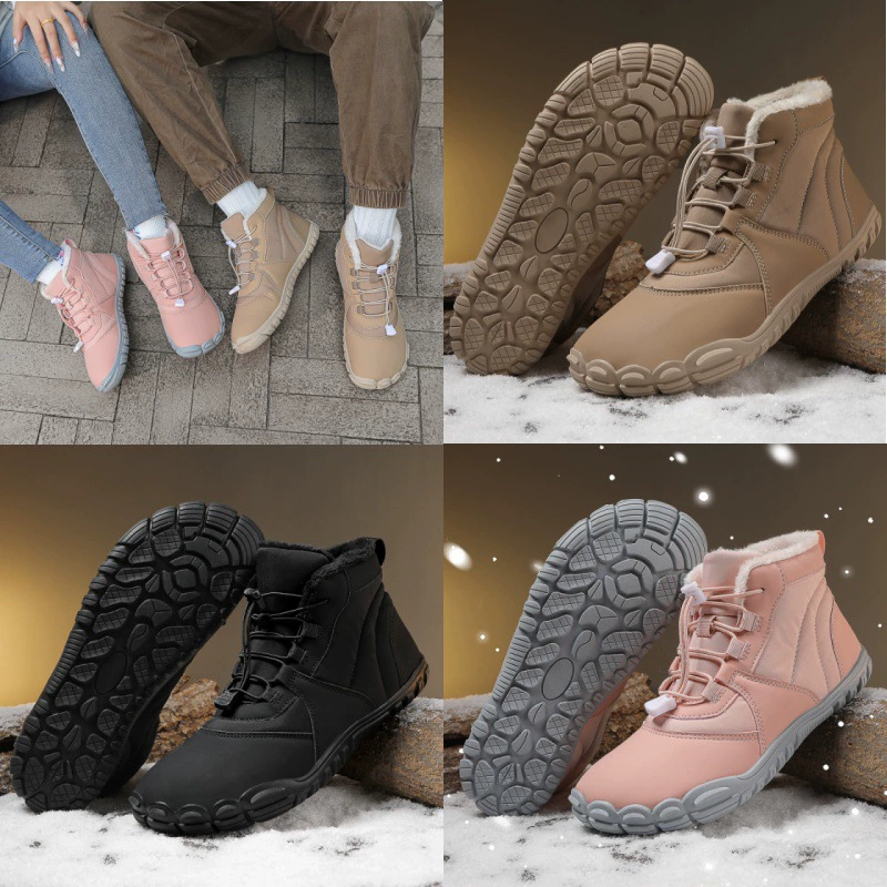 Трансграничные новые снежные сапоги на открытом воздухе кроссовки зимние пары хлопчатобумажные сапоги плюс бархат утолщенные теплые пять пальцев хлопчатобумажные туфли