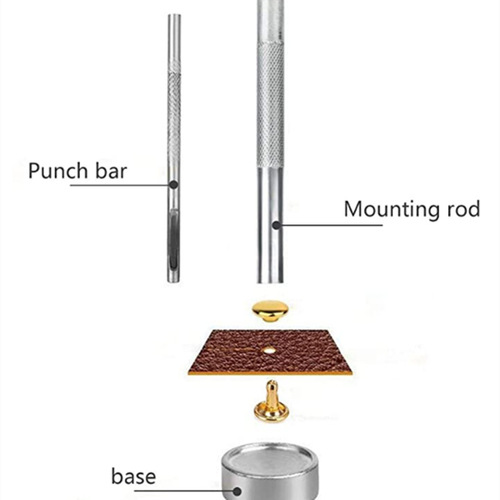 Metal Double-Sided Rivet Nut Hollow Pop rivet Collar Installation Tool Double-Sided Punch Rivet Set Leather Accessory Set Rivet