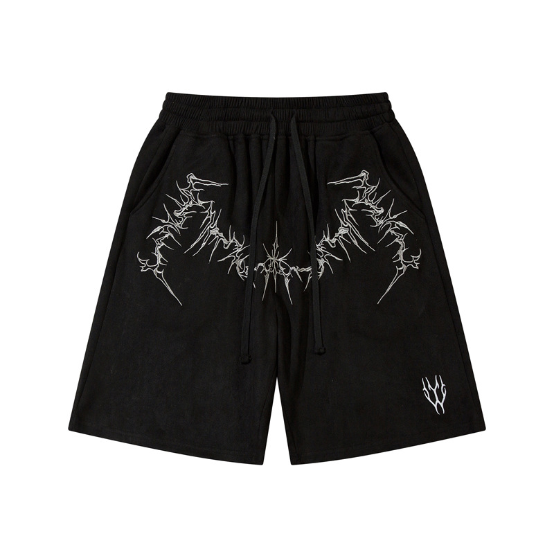 American Style High Street Fashion Brand Design Sense Thornberry Embroidered Shorts Men's Summer National Fashion Hip Hop Loose Sports Pants