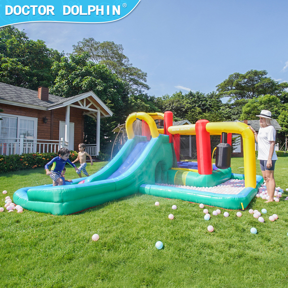 Dr. Pig inflatable castillo juguetes al aire libre para niños trampolín infláble parque de atracciones pequeño castillo familiar