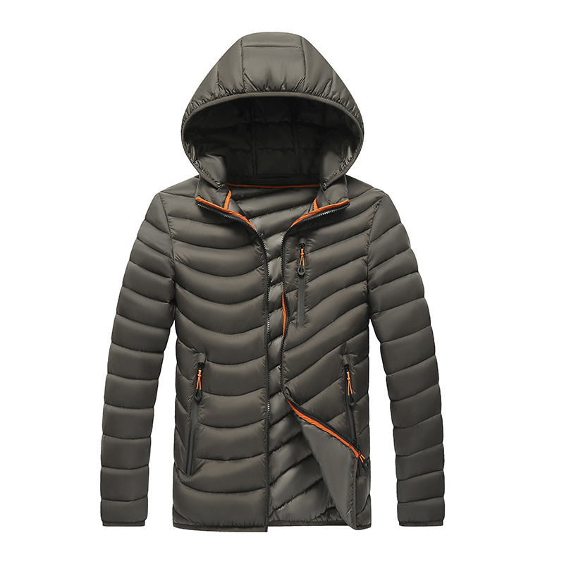 Comercio electrónico transfronterizo abrigo de algodón acolchado de los hombres más tamaño sombrero desmontable abrigo de algodón acolchado Otoño e Invierno Nuevo Amazon Abrigo acolchado de algodón con capucha ropa de hombre