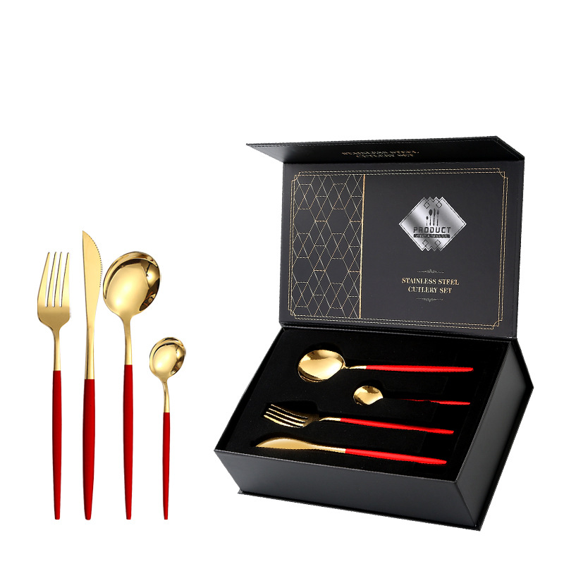 Amazon productos calientes vajilla de acero inoxidable 16/20/24 piezas traje portugués comida occidental cuchillo, tenedor y cuchara traje