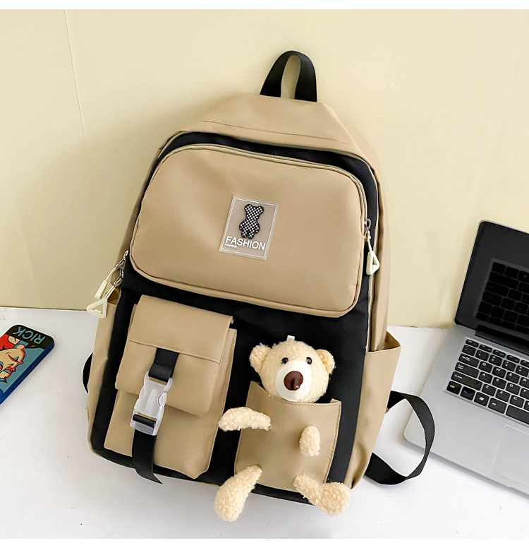 Zaini per bambini, nuovi zaini scolastici per studenti universitari, zaino per bambine con bambola e orso dei cartoni animati, zaino casual carino per donne_voghion.com