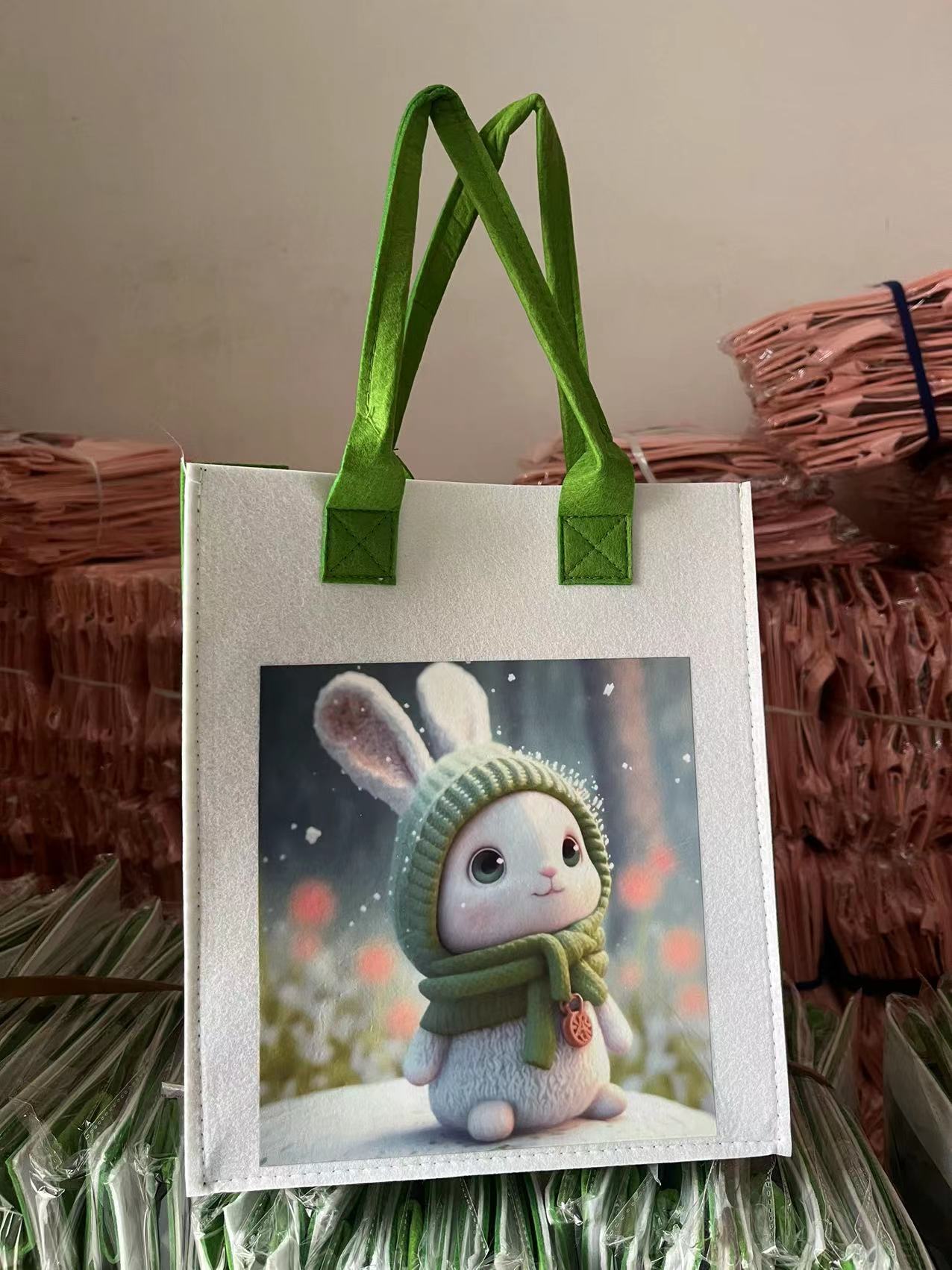 녹색 스카프 토끼, 길이 26, 높이 30, 폭 10cm, 일반 2mm