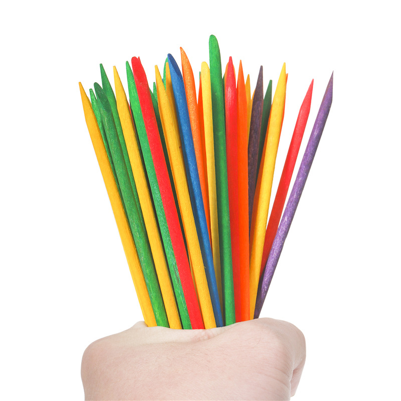 Herramientas de uñas color naranja palo de belleza palo de madera piel muerta empuje palo de taladro de doble cabeza palo de haya 100 bolsas