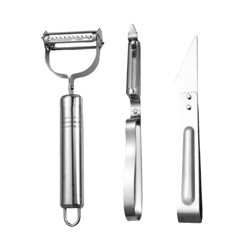 Potato peeler multifunctional three-in-one pig hair clip peeling knife three-piece set stainless steel multi-purpose gadget