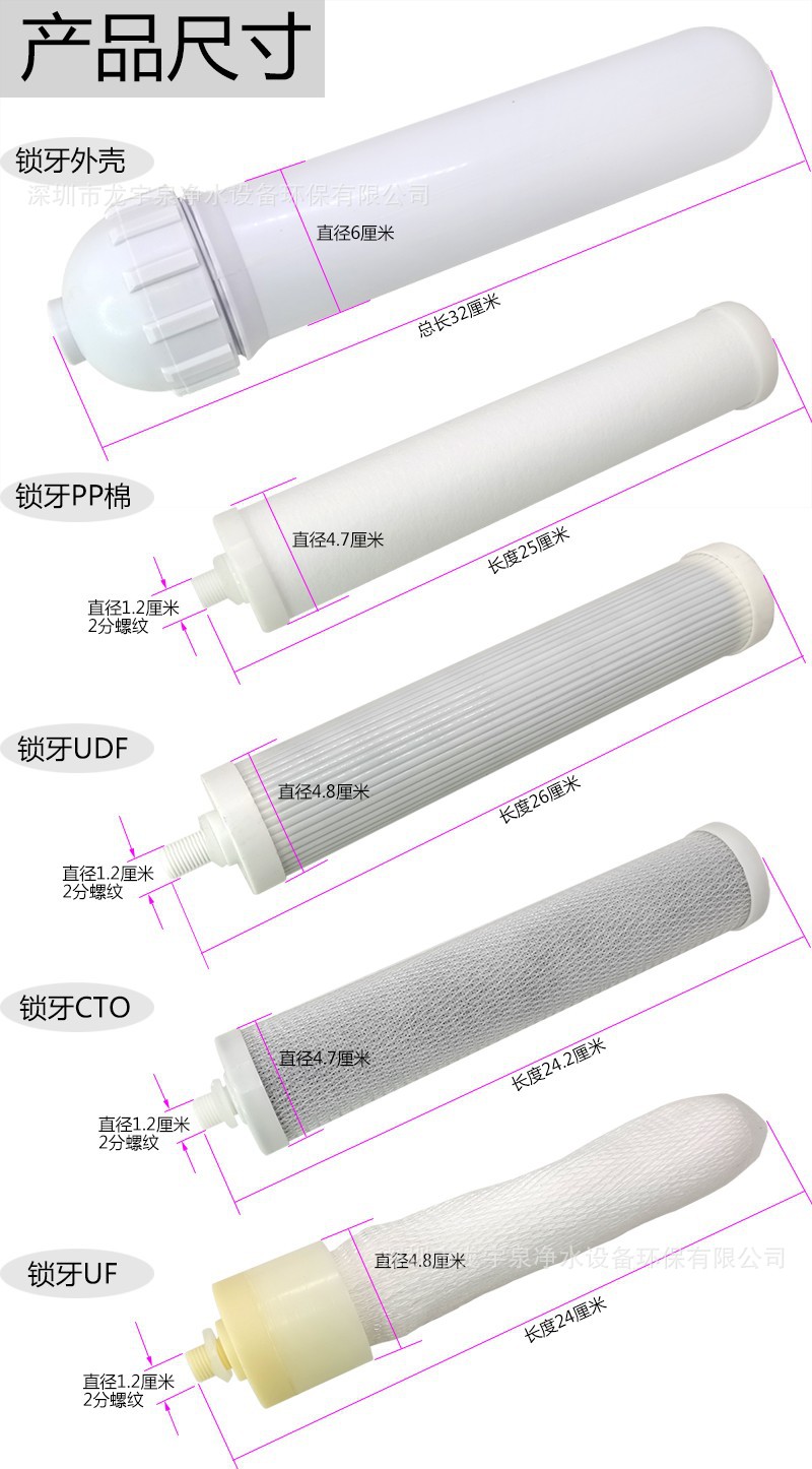 锁牙滤芯及超滤壳