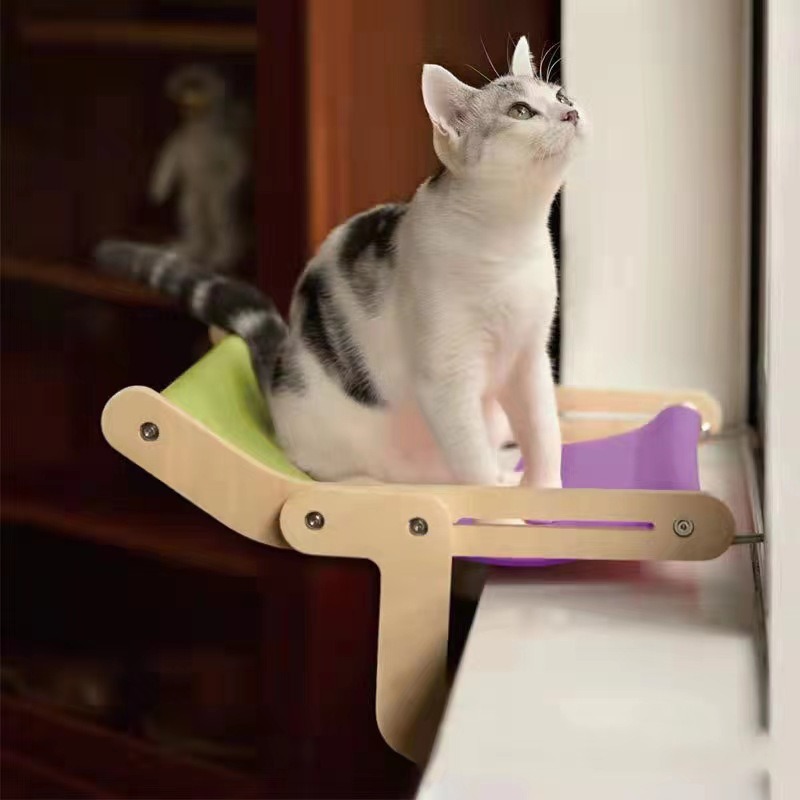 Cat suspension window Cat bed hanging cat nest wooden suspension cat…