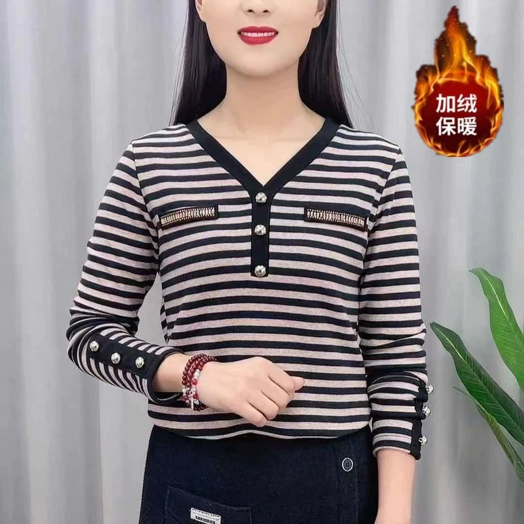 Трансграничные свободные повседневные полосатые рубашки с нижней полосой