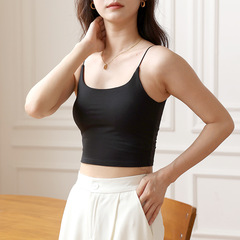 Beautiful back sling women's thin white inner bottoming vest summer all-in-one tube top with breast pads