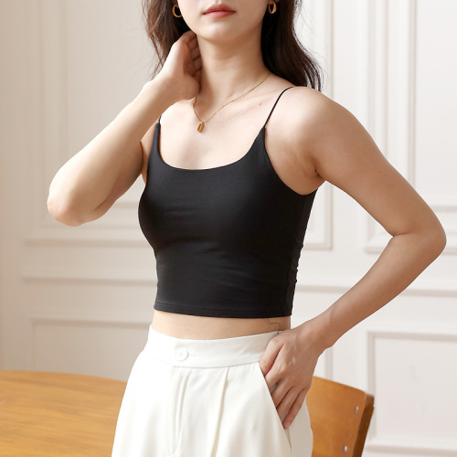 Beautiful back sling women's thin white inner bottoming vest summer all-in-one tube top with breast pads