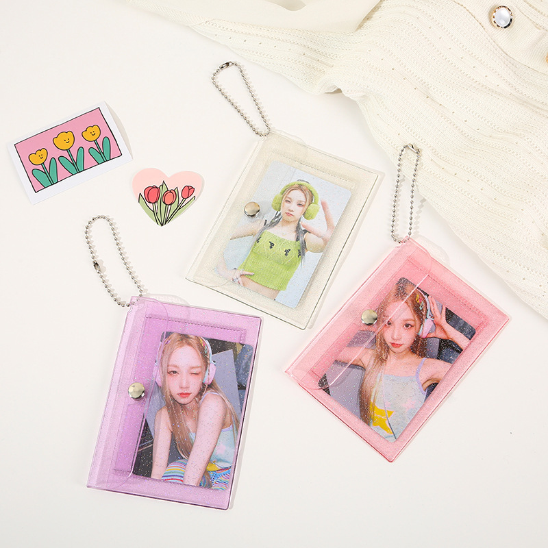 Creative Small Girl Transparent Card Holder Ins Student Coin Purse Card Holder Keychain Meal Card Bus Bank Card Holder