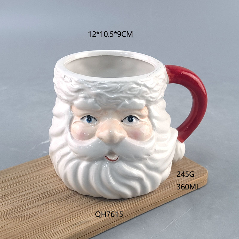 Taza de agua en stock, taza de café navideña, taza de cerámica con diseño de hombre de jengibre, con dibujos animados en el interior, regalo navideño