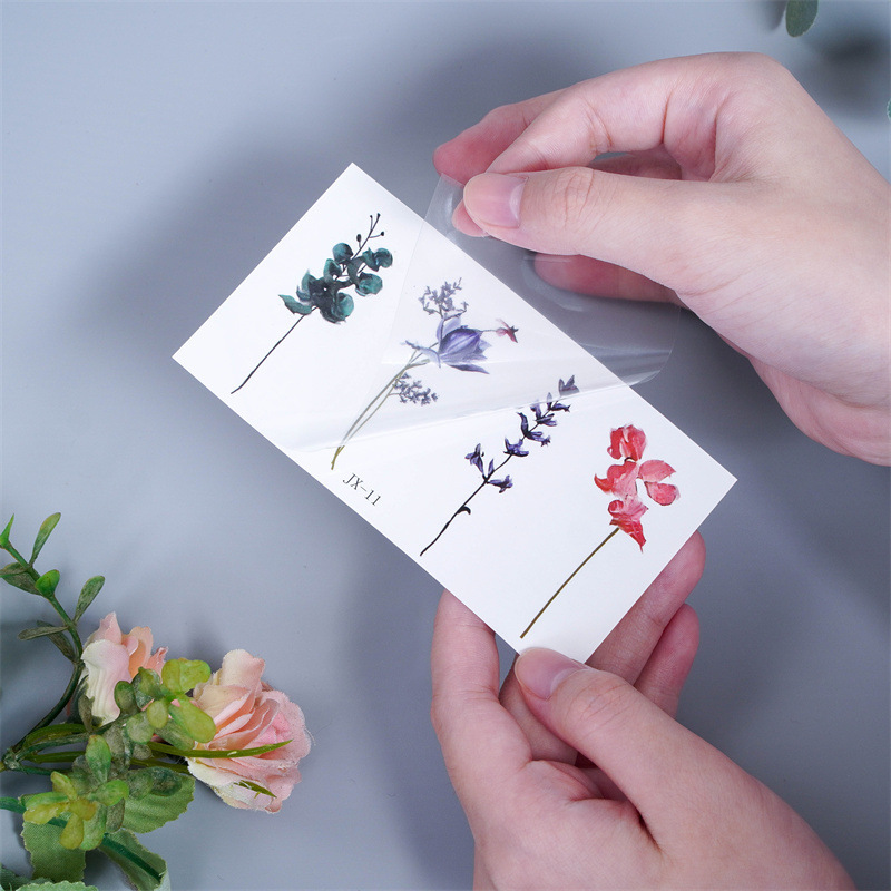 Cross-border Lavender Flower Tattoo Sticker Waterproof Women's Temporary Fresh Calf Ankle Sexy Antique Concealer Sticker