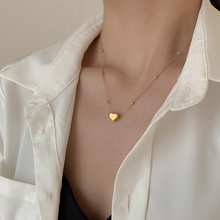 温鉴钛钢不褪色爱心项链女冷淡风心形吊坠简约气质锁骨链2020年新