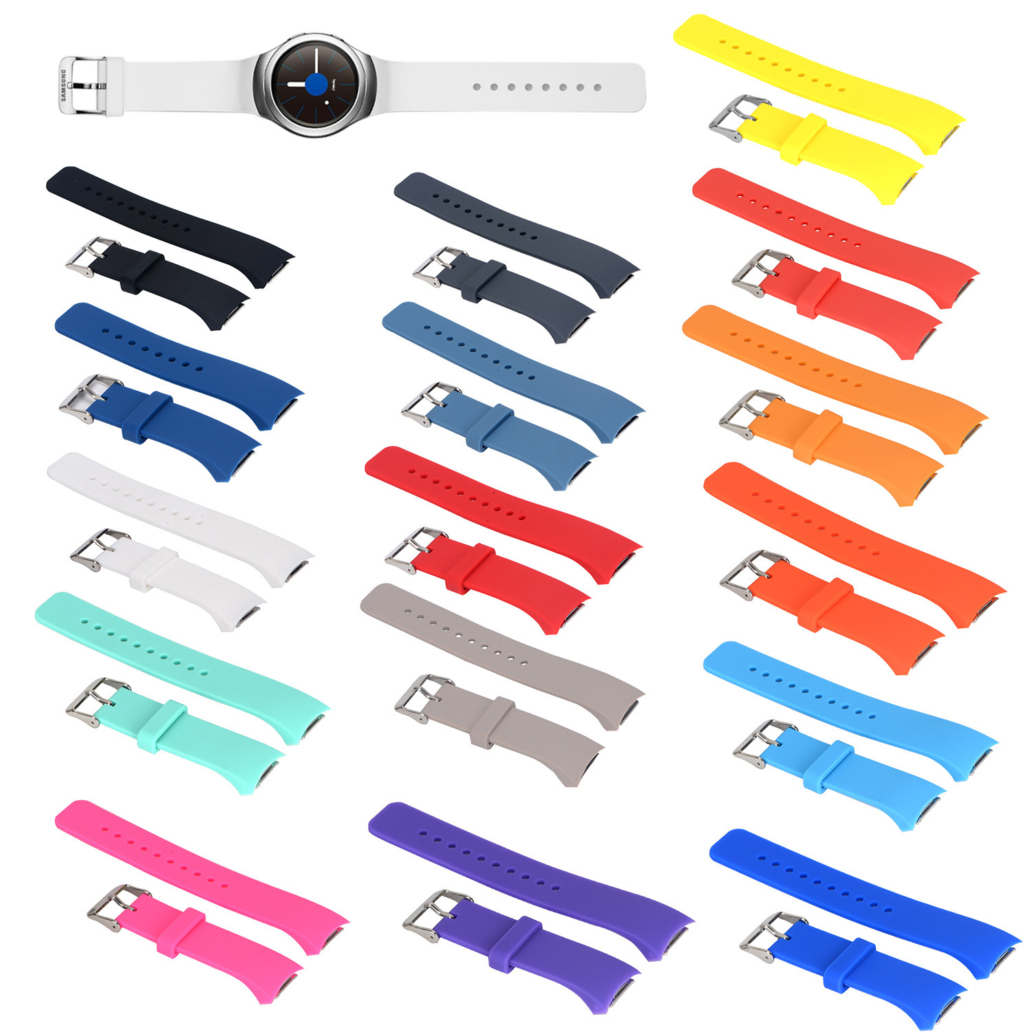For Samsung Gear s2 R720 silicone strap Classic R732 wristband Samsung solid color strap