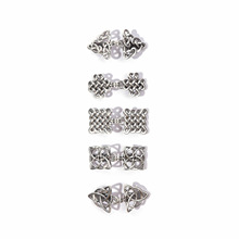 复古中国风镂空披肩夹机织链条丝巾扣创意几何形金属胸针夹