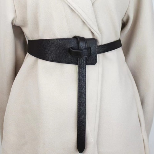 Fashionable knotted decorative girdle, coat with dress, sweater, versatile waist-cinching wide belt with outer waistband