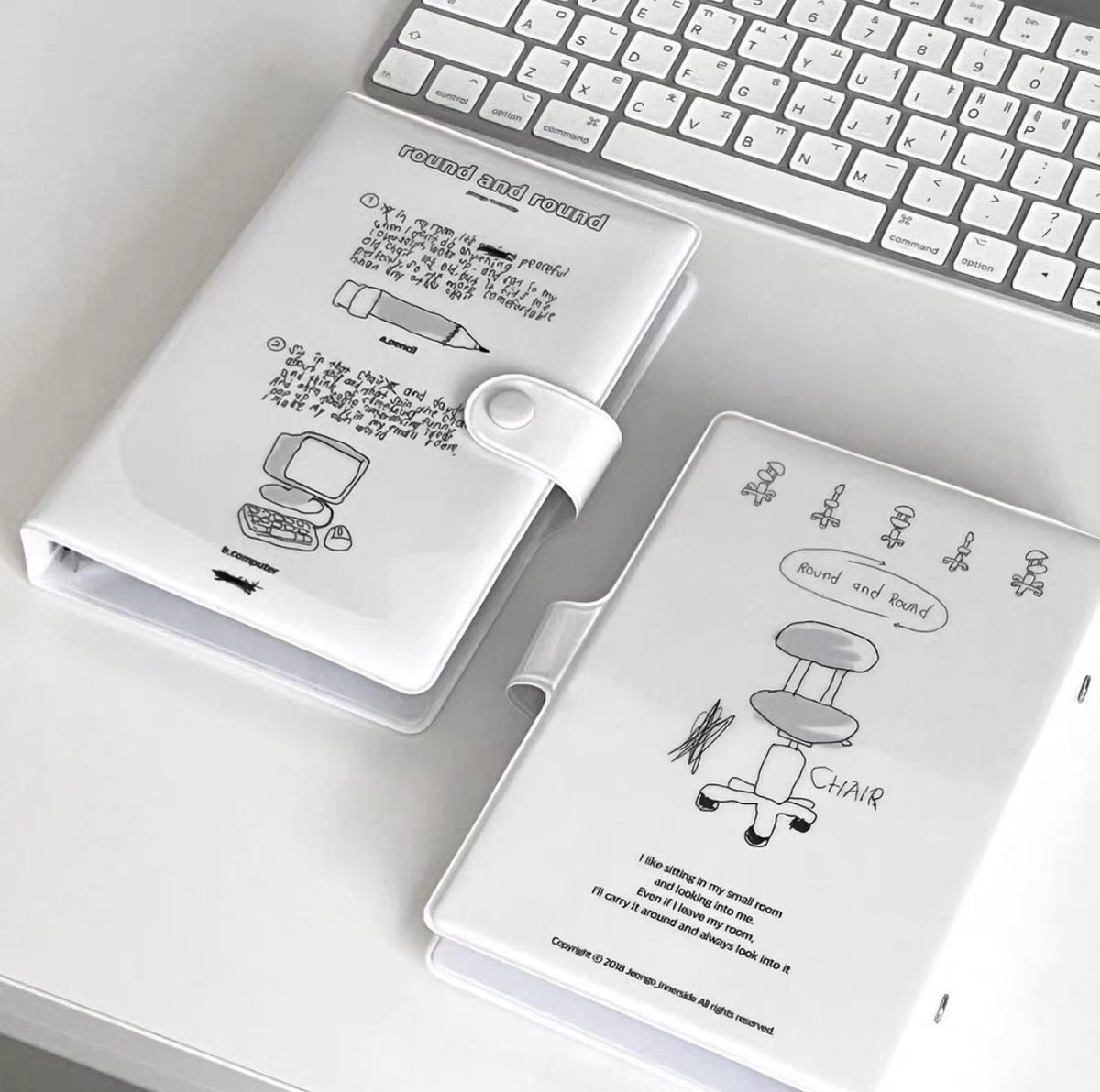 Simple Style White Background English A6 Note Loose-leaf Book6-hole Notebook Storage Album Polaroid Idol Photo Album