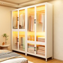 简易衣柜出租房挂衣架卧室储物柜家用组装金属防尘衣橱衣服收纳柜