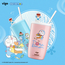 vigo哆啦A梦可爱吸管水杯儿童不锈钢水杯女夏季学生冰杯高颜值