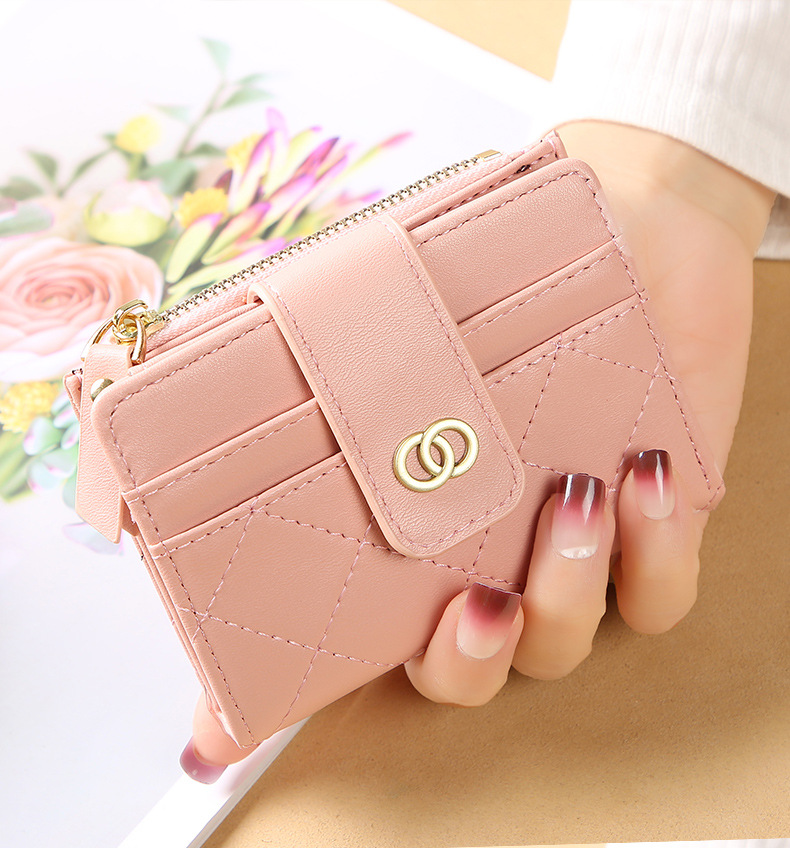 Women'S Gender Classic Style Style Square Shape Women's Solid Color Pu Leather Buckle Wallets