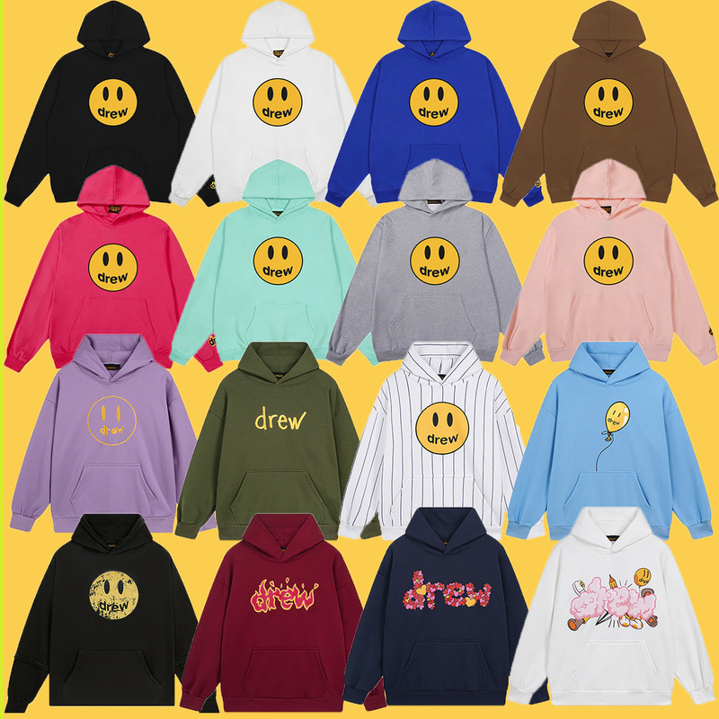 DREW Smiley Face American Fashion Brand Bieber Hoodie High Street Loose Casual Couple Hoodie Unisex Spring and Autumn Jacket DREW Smiley Face American Fashion Brand Bieber Hoodie High Street Loose Casual Couple Hoodie Unisex Spring and Autumn Jacket