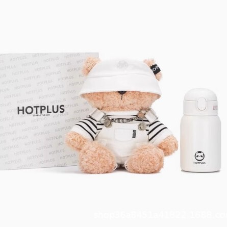 HOTPLUS スウェットシャツ クマ 魔法瓶カップ 女性 かわいい 水 カップル 学生ポット かわいい ネットセレブ ストロー付き|undefined