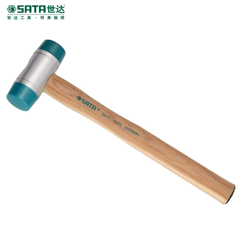 世达（SATA）木柄安装锤 22mm白胶锤橡胶锤橡皮锤子榔头防震92501