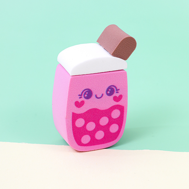 Personalización de fábrica, taza de té de leche suave y linda, soplo, desmontable, seco y húmedo, maquillaje sin látex, esponja, cojín de aire