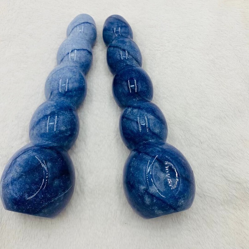 天然水晶 蓝东陵水晶按摩棒摆件 图 11
