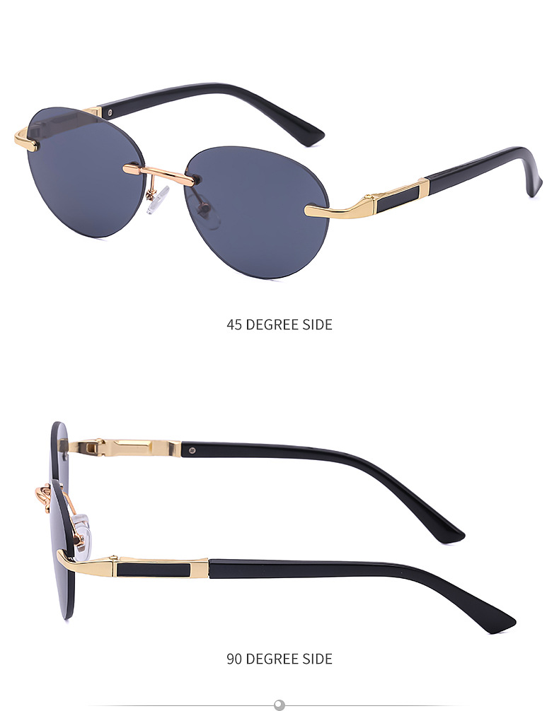 Fashion Rimless Round Sunglasses Wholesale display picture 10