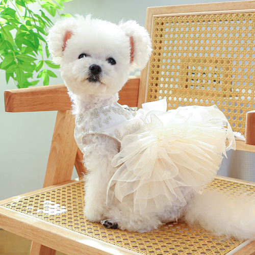 PETCIRCLE pet circle dog cat cat clothing puffy gauze skirt chest and back high-end dress skirt wedding dress collection
