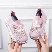 2025儿童飞织运动鞋透气新款休闲鞋女童脚蹬软底宝宝男童网鞋