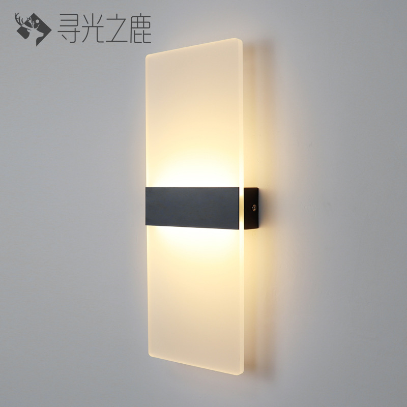 Lámpara de pared de acrílico LED simple lámpara de noche dormitorio salón Hotel pasillo LED iluminación de ingeniería