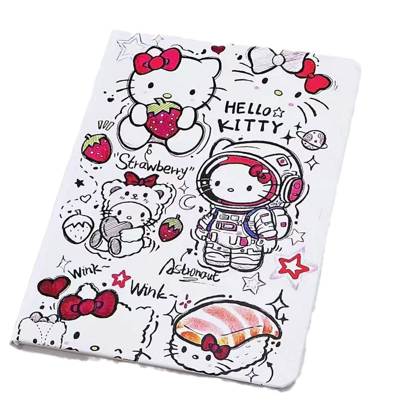 かわいいハローキティノート a5 ハードシェル超厚い漫画 KT 猫学生水平線宿題ノートブックメモ帳|undefined