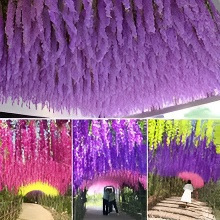 12PCS Wisteria Artificial Flower Hanging Wreath Rattan���h