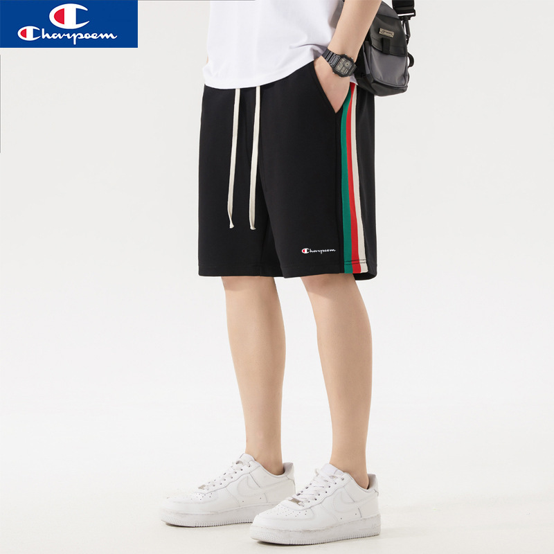 Champion Graffiti Shorts for Men and Women 2025 Summer New Embroidered Couple Five-Point Pants Trendy Brand Sports Casual Pants for Men