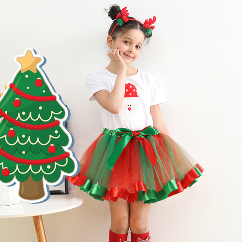 Cross-border girls' tutu skirt with hair accessories, children's skirt, European and American children's clothing tutu princess skirt wholesale
