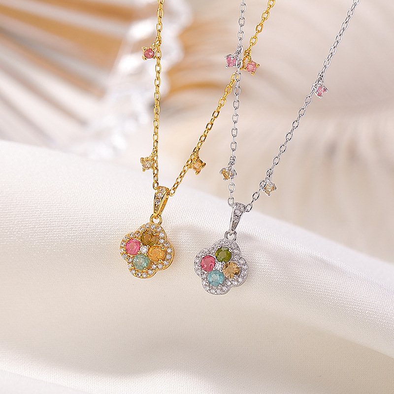 Mặt dây chuyền bạc 925 hình tứ diệp thảo thiết kế nhỏ xinh, dây chuyền cổ xương đòn — Dây chuyền bạc - Chain
