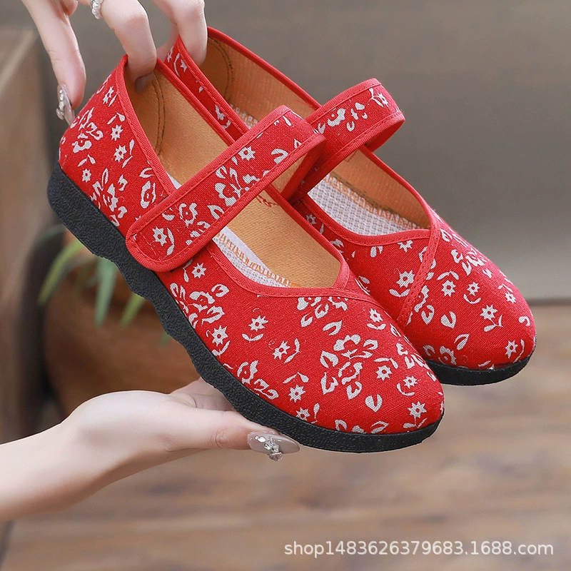 Женская обувь национальный стиль мама мягкая подошва удобная обувь из ткани Пекин рабочая обувь новый средний и пожилой танец