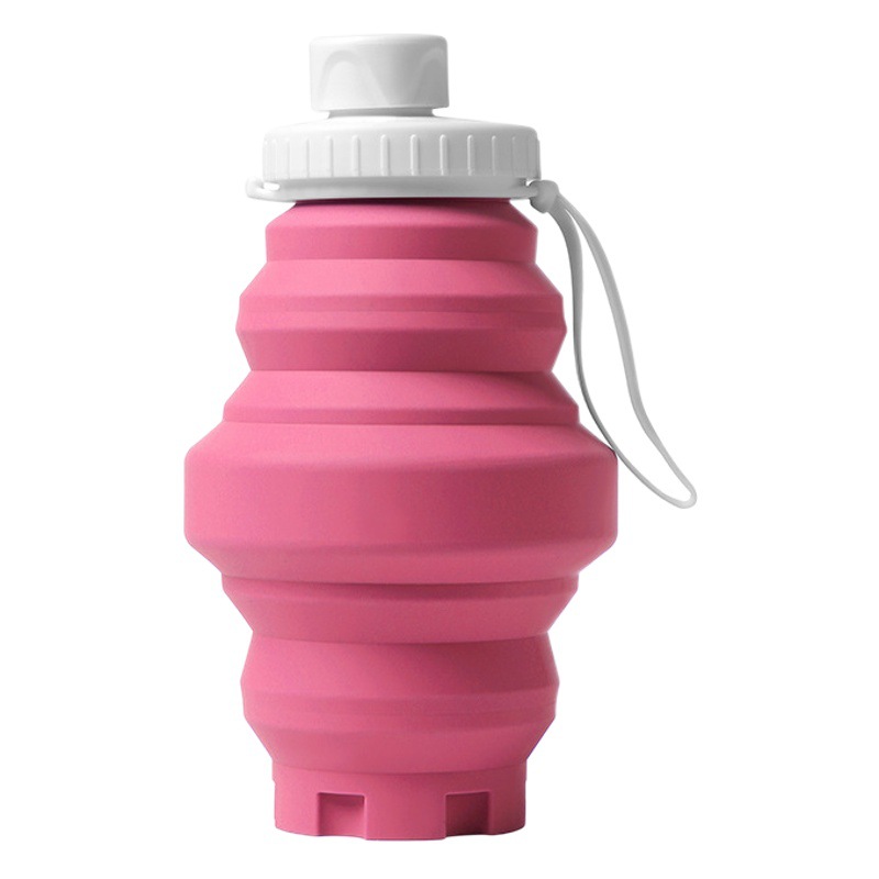 Cross-Border Hot-Selling Sports Foldable Travel Silicone Water Cup with Direct Drinking Straw and Three Types of Lids, Factory Wholesale