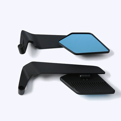 Motorcycle Modified Rearview Mirror with Large Motorcycle rearview mirror - black-combination-blue-mirror