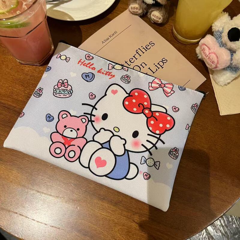 新しいハローキティ化粧品バッグ子供のかわいい漫画化粧品バッグ女性のクラッチバッグミニ収納袋|undefined