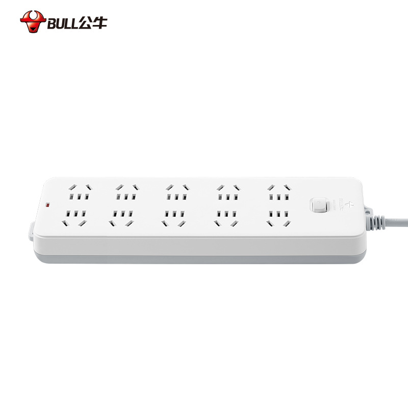 公牛插座GN-218过载保护插排超功率保护10位总控全长3米5米10米