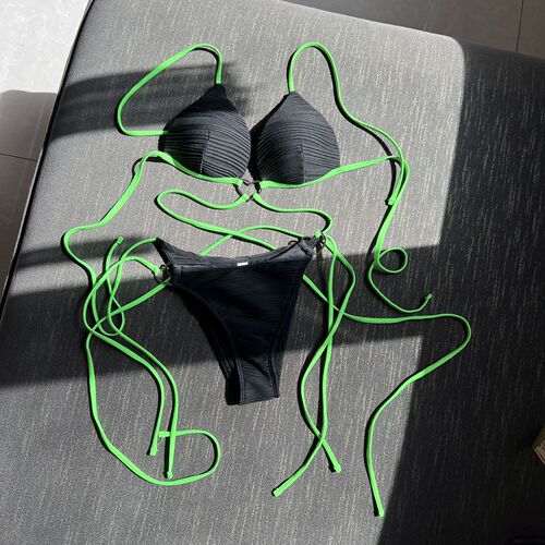  European and American sexy love drawstring hard cup bikini swimsuit cross-border foreign trade AliExpress Amazon