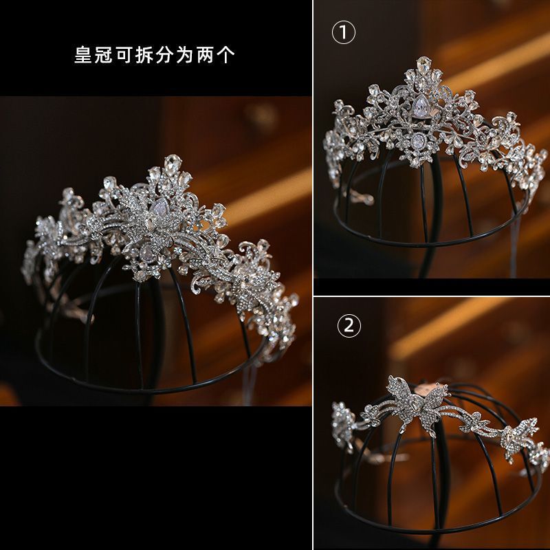 韩式新款奢华皇冠头饰公主双层王冠新娘婚礼婚纱礼服甜美皇冠发箍|undefined